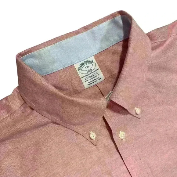 Brooks Brothers Brookscool Coral Pink Oxford Shirt The Regent Fit Polo Size XXL - Picture 4 of 10
